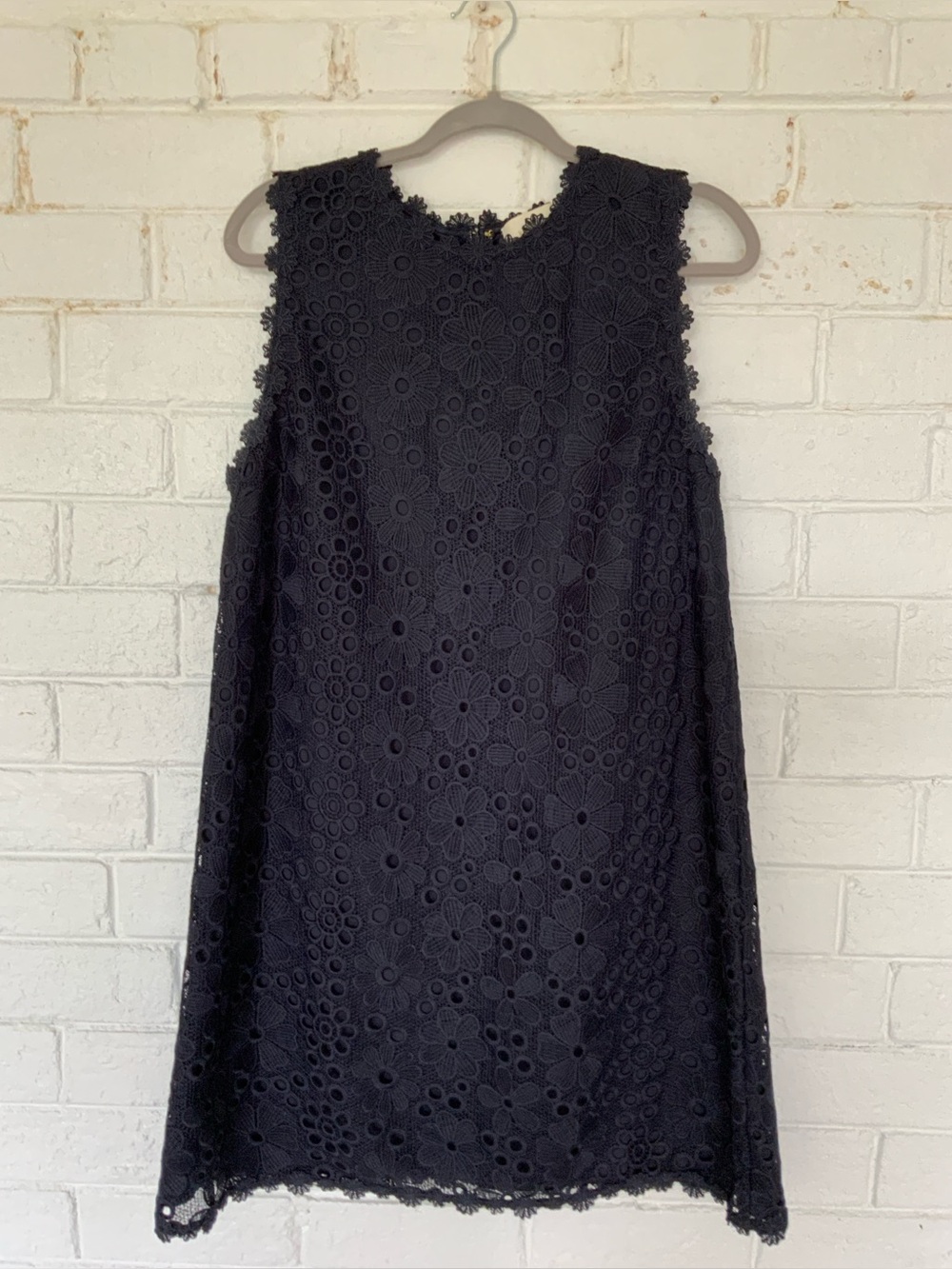 Like New Kate Spade Navy Lined Lace Sleeveless Shift Dress- Size 14